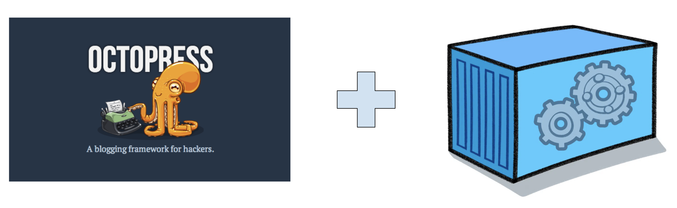 Octopress logo + shipping container